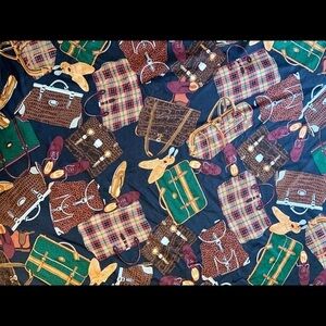 Vintage Preppy Square Plaid Blue Green Tan Scarf Fashion